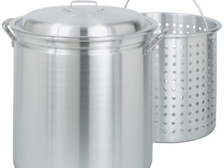 Bayou Classic Aluminum Stockpot w  Inner Basket - 34 qt. Hot on Sale