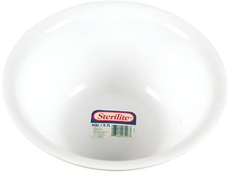 Sterilite White Plastic Round Bowl - 6 qt. Sale