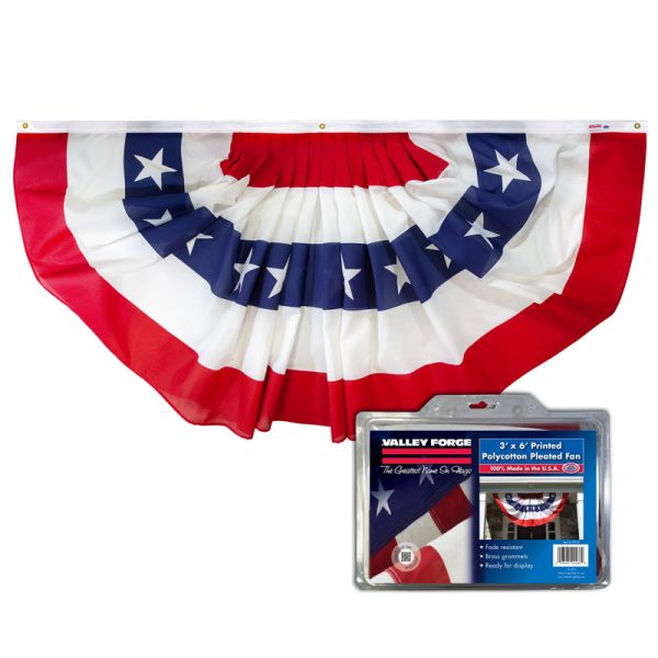 Pleated Polycotton USA Bunting Flag - 6  For Cheap