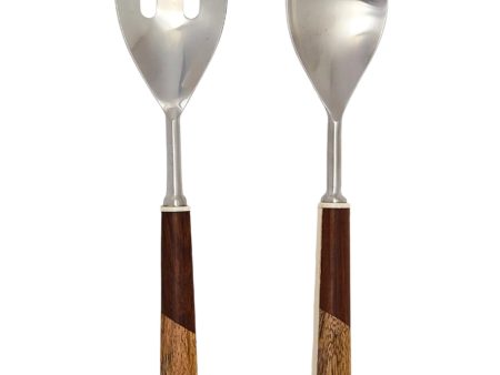 Bi-Color Acacia Wood Handle Salad Servers - 2 pc. Hot on Sale