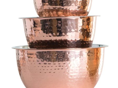 Copper-Finish Hammered Stainless Steel Serving Bowls Online Sale