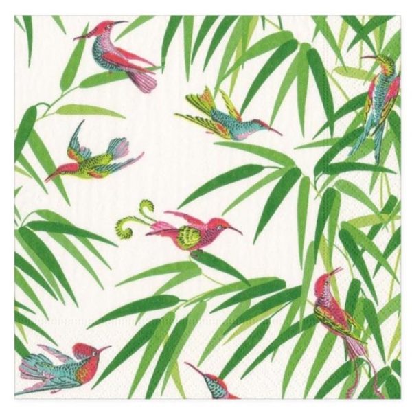 Birds in Paradise (White) Paper Napkins Cheap