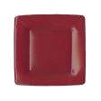 Caspari Grosgrain Square Paper Plates (Cranberry) Online Hot Sale