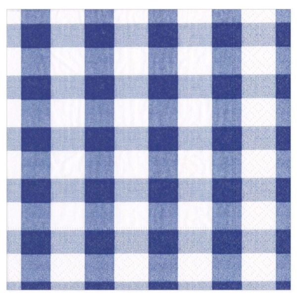 Blue Gingham Paper Napkins Online Hot Sale