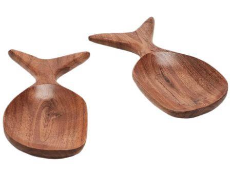 Fish-Shaped Acacia Wood Serving Spoons - 2 pc. Online now