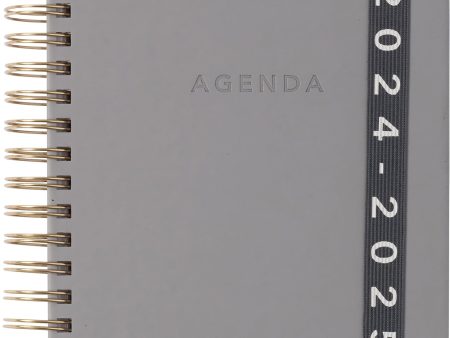 2024-2025 Spiral Fun Planner  -  Grey Thick Elastic Discount