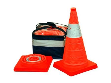 28  Traffic Safety Cone - Collapsible with Red LED Light - 5-Pack Kit Online Hot Sale