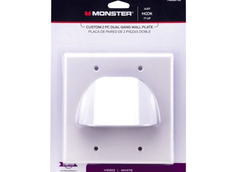 Monster 2G Plastic Home Theater Wall Plate 2 Piece - White Online Sale