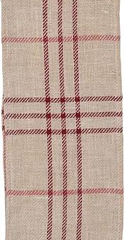 Woven Natural Jute Red Pink Plaid Table Runner - 14  x 72  For Cheap