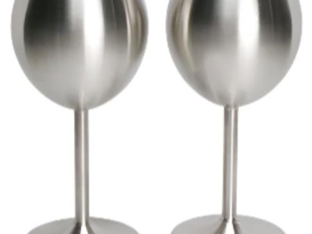 RSVP Stainless Steel Wine Glasses - 2 pc. For Cheap