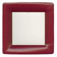 Caspari Grosgrain Square Paper Plates (Cranberry) Online Hot Sale