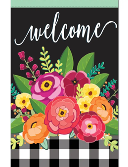 Floral Bouquet  Welcome  Linen House Flag - 28  x 44  Online now