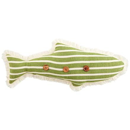 Mud Pie Green Fish Shaped Lake Pillow - 21  x 10  on Sale