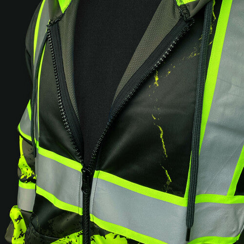 SafetyShirtz - SS360º Enhanced Visibility American Grit Stealth Zip-Up Safety Hoodie Online now