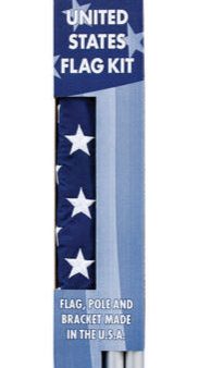 Complete Nylon American Flag & Angle-Mount Aluminum Flagpole Kit - 6  Online Sale