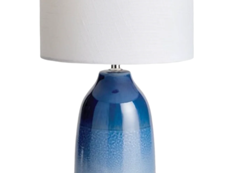 Napa Blue & White Palisades Ceramic Glazed Table Lamp For Discount