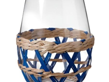 Cattail Straw Lattice Stemless Wine Glass - 16 oz. Fashion