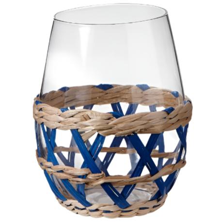 Cattail Straw Lattice Stemless Wine Glass - 16 oz. Fashion