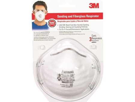 3M N95 8200 Sanding & Fiberglass Cup Disposable Respirators - 3 Pc. Supply