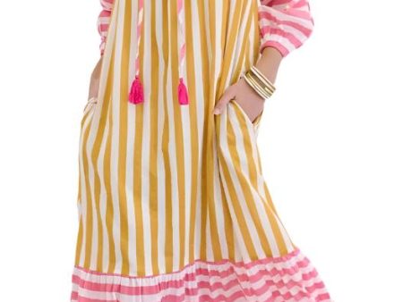 Sunshine Tienda Copa Dress (Mustard Stripe) Supply