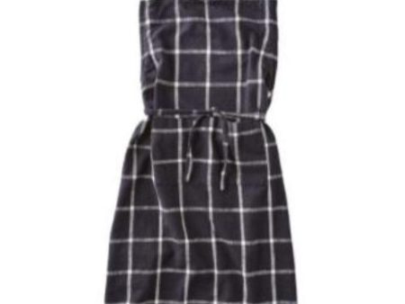 Black Cotton Slub Pocketed Apron For Discount