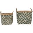 Hand-Woven Patterned Bamboo Baskets w  Handles Online