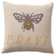 Brave  Bee Cotton Pillow - 18  x 18  Discount