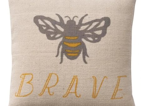 Brave  Bee Cotton Pillow - 18  x 18  Discount