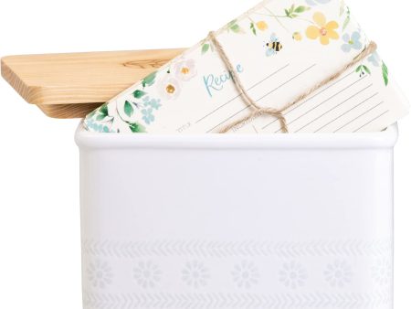 Floral Ceramic Recipe Box For Sale