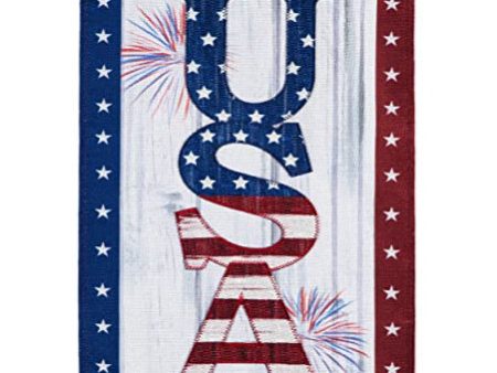 USA  Fireworks Burlap Garden Flag - 12.5  x 18  Supply