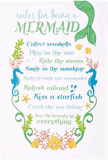 Rules for Being a Mermaid  Cotton Hand Towel - 18  x 25  Online