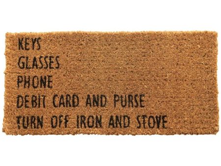 Keys, Glasses, Phone  Coir Doormat - 32  x 16  For Discount