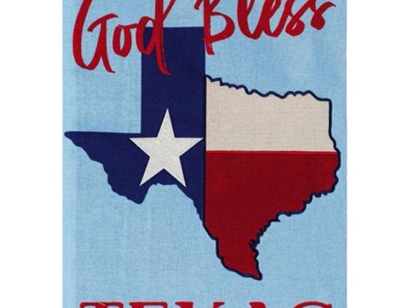 God Bless Texas  Burlap Garden Flag - 12.5  x 18  Online now