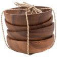 Acacia Wood Charcuterie Bowls w  Abaca Tie - 4 pc. Online Hot Sale