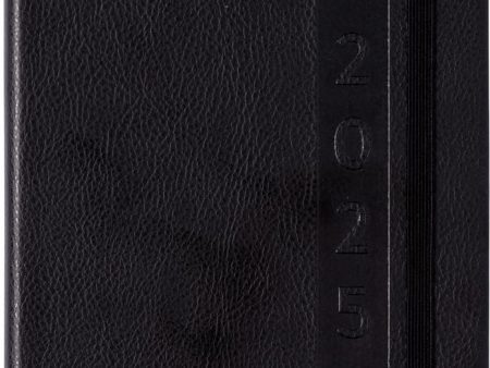 2025 Black With Elastic 6x8 Bound Planner, Faux Leather Hardcover on Sale