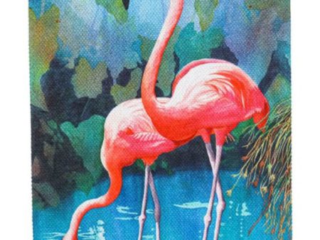 Painted Flamingos Textured Suede House Flag - 29  x 43  For Cheap