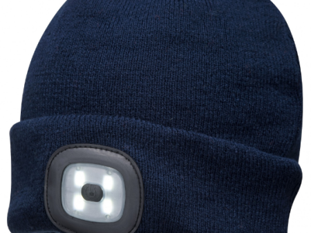 PORTWEST BEANIE LED HEAD LIGHT USB RECHARGEABLE - B029 Sale