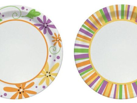 Dart Garden Party Stripes Flowers Paper Plates Online Sale