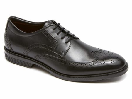 Rockport Men CITY SMART WING TIP BLACK LEATHER Supply