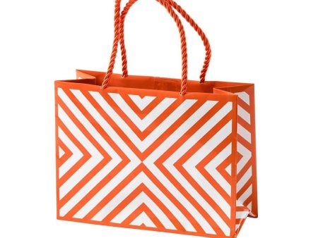 Coral Chevron Gift Bag Online Hot Sale