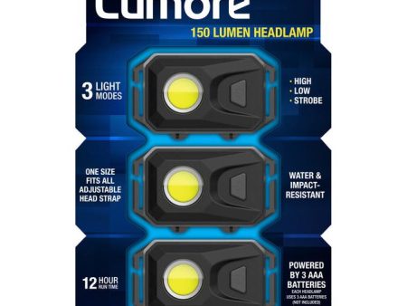 Lumore 150 Lumen LED Headlamp - 3 pc. For Cheap