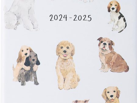 2024-2025 Medium Bound Planner 6x8  - Watercolor Dog Cheap