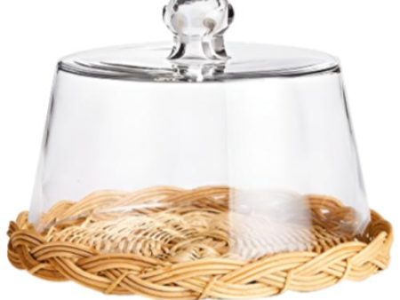 Wicker Kiernan Tray w  Cloche - 8.75  For Cheap