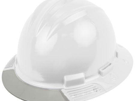 BULLARD AboveView Full Brim Hard Hat - Ratchet Suspension - White - Grey Visor Cheap