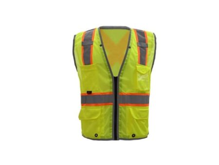 GSS Hype-Lite Class 2 Safety Vest W  Reflective Piping-X Back on Sale