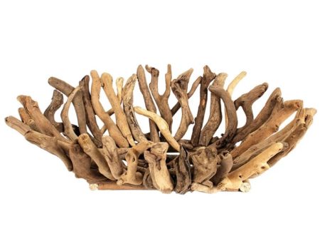 Decorative Hand-Crafted Driftwood Bowl - 22  x 16  For Discount