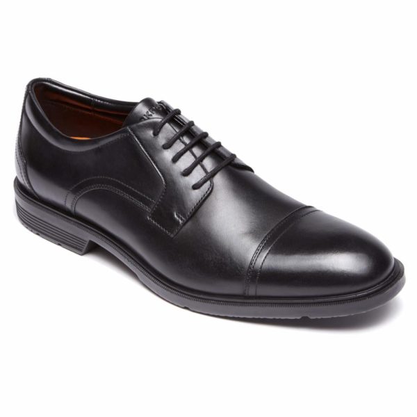 Rockport Men CITY SMART CAP TOE BLACK LEATHER For Discount