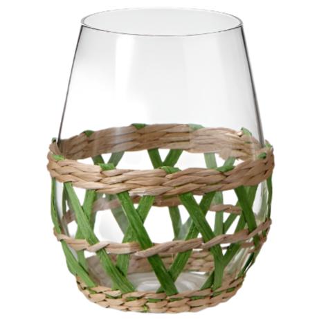 Cattail Straw Lattice Stemless Wine Glass - 16 oz. Fashion