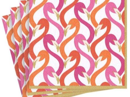 Flamingo Flock Paper Napkins For Sale