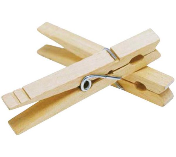 Wax-Coated Wooden Clothes Pins - 100 pc. For Discount